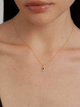 S925 Sterling Silver Mini Marquise Emerald Pendant Necklace